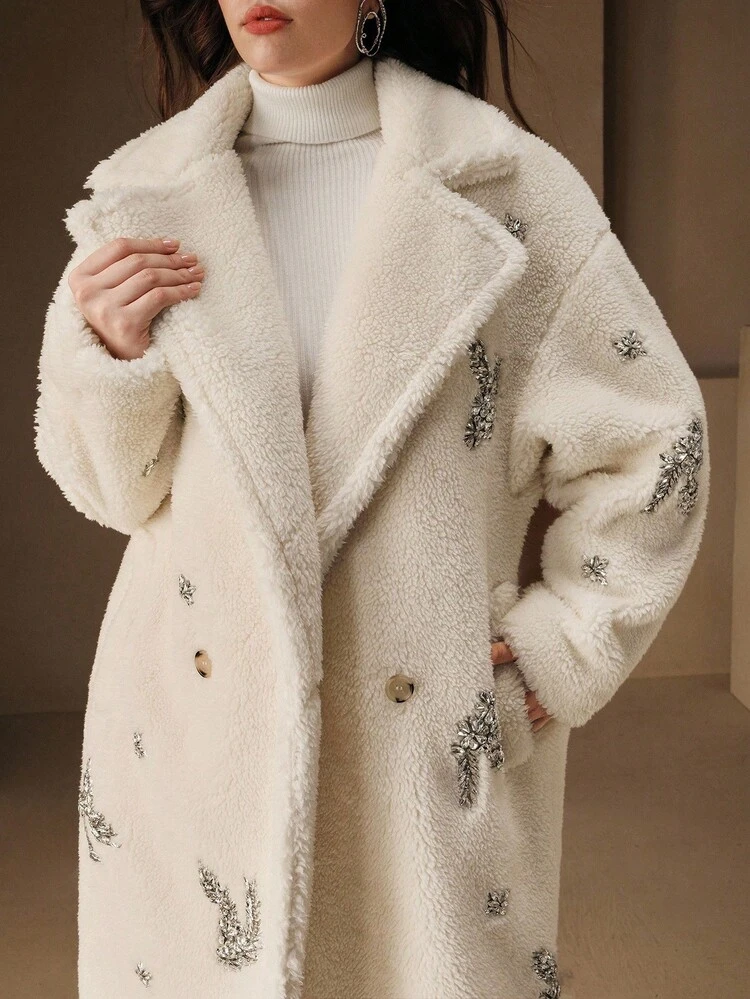 Plus Size Women's Outdoor Warm Long Sleeve Casual Faux Fur Coats, Autumn/Winter