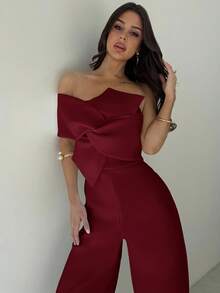 Mono modesto todo blanco para mujer, estilo "old money" casual de negocios para salir, diseño elegante con giro 3D sin mangas y espalda descubierta, adecuado para primavera, verano, otoño, invierno, festivales de música, vuelta al cole, vacaciones, ir al trabajo, aeropuerto - Granada - Ver 6