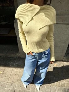 Aloruh Women's Turtleneck Tight-Fitting Long Sleeve Yellow Sweater, Autumn/Winter,Fall,Cozy Fall And Winter Clothes For Women - Yellow - View 4