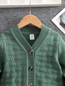 SHEIN Young Boy Casual Single-Breasted Textured Open Cardigan, Autumn Kids Cardigan Sweater Boys Sweater Boys Knit Cardigan Kids Knit Sweater Toddler Boy Green Cardigan Toddler Boy Cardigan Kids Knit Cardigan Boys Cardigan Boys Sweater Jacket 8 Years Old Boy Knitwear Cardigan Casual Kids Vest Sweater Fall Winter