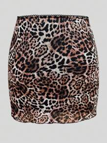 INAWLY 女士豹紋簡約日常裙 - 彩色 - 查看 7