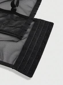 ROMWE Dây đeo da Gothic Mesh Patchwork cỡ lớn cho nữ - Đỏ - Xem 4