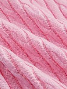 SHEIN MOD 柔軟粉色春夏女士粗針織上衣 - 粉色 - 查看 5