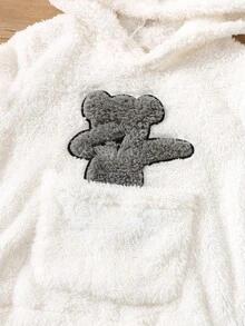 SHEIN Set de 2 piezas Estilo preppy para niño pequeño Conjunto de ropa de felpa tejida holgada y gruesa - Multicolor - Ver 3