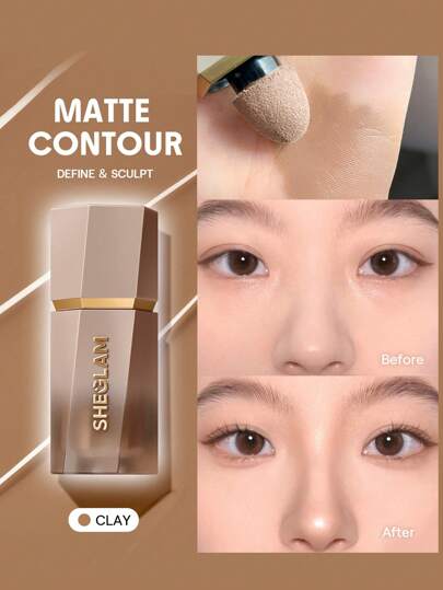 SHEGLAM Sun Sculpt Liquid Contour-Clay Contour Liquid Non-Greasy Long Lasting Natural Bronzer Contouring Weightless Contour Brand Beauty Makeup Face Paint Cosmetic For Women Girls Perfect For Fall Winter Ideal For Y2K Fancy Fashion Suitable For Birthday Christmas Present Party Ready Best Color