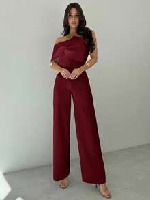 Mono modesto todo blanco para mujer, estilo "old money" casual de negocios para salir, diseño elegante con giro 3D sin mangas y espalda descubierta, adecuado para primavera, verano, otoño, invierno, festivales de música, vuelta al cole, vacaciones, ir al trabajo, aeropuerto - Granada - Ver 4