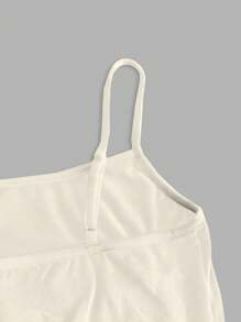 SHEIN EZwear Beige Casual Minimalist Camisole Top, Fitted For Women, Suitable For Summer