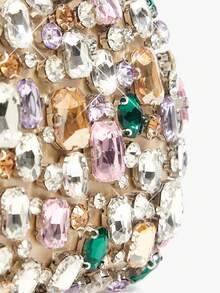 SHEIN Belle 优雅水晶装饰晚装手拿包 - 杏色 - 查看 6