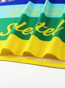 PAVTROS Manfinity Streetrush Striped & Letter Print Casual Fashionable Versatile Long Sleeve Hoodie For Men, Jerseys Streetwear, Mens Jersey Style, Vintage Jersey Men