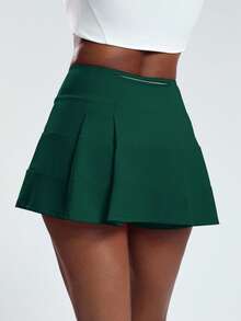 SHEIN Cheerettes Women's High Waist Comfortable Stretchy Green Athletic Skirt