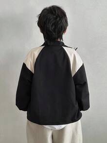 DAZY 秋季大码男童宽松休闲拼色夹克