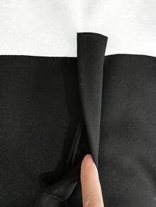 EMERY ROSE 女士休闲撞色拉链连帽夹克，秋季 - 彩色 - 查看 7