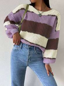 Chiquease 女式休闲装饰圆领长袖套头衫 - 彩色 - 查看 5