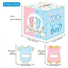 51pcs, Gender Reveal Ballot Box With 50 Ballot Cards BabyShower Decorations Party Invitations And Voting Game Gender Reveal Party Supplies (Pink, Blue) - Includes 1 Box And 50 Cards