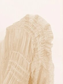 Flirla 大码纹理雪纺多层浪漫细肩带露背吊带连衣裙