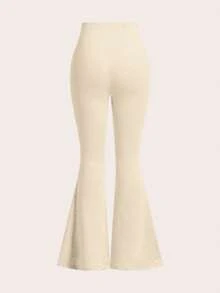 SHEIN EZwear 3pcs Women High Waist Bodycon Flared Pants Set, Suitable For Autumn And Winter