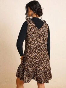 SHEIN LUNE 加大码女式碎花肩部休闲夏装波西米亚风夏季波西米亚风复古风女式夏季服装春假狂欢装节日春假服装