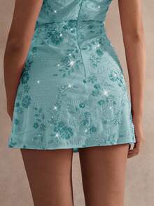 Glamine Vestido mini con lentejuelas y espalda descubierta, ropa de mujer para verano y otoño, de vuelta al colegio