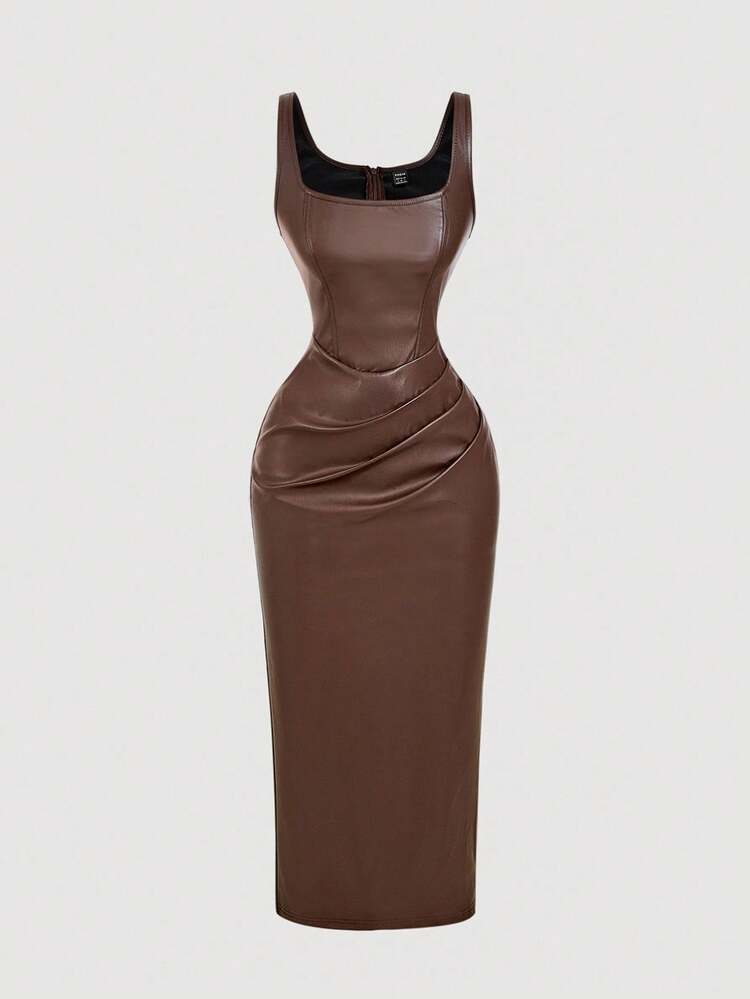 shein brown leather dress A Brown Leather Dress. Yes , SHEIN Fit Check Challenge! Search G4XXG on  SHEIN to shop my exact look and get extra discounts with coupon  SCU6wearwithnidhi002, @sheinofficial @shein_us, #SHEINtrends