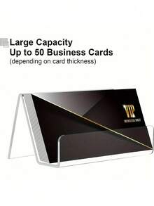 1pc Acrylic Business Card Holders On The Office Desk, Transparent Plastic Desktop Business Card Display Stand, Business Card Holder, Business Card Holder, Can Accommodate 30-50 Business Cards, Acrylic Business Card Display Rack - Multicolor - View 2