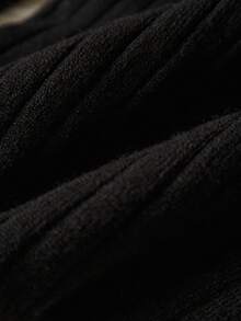 Franclia 休闲拼色立领修身毛衣，秋冬 - 黑色 - 查看 4