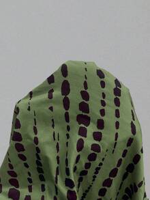 Elenzga Urban Chic Animal Print Square Neck Flare Sleeve Cinched Waist Regular Fit Autumn/Winter Maxi Dress For Women