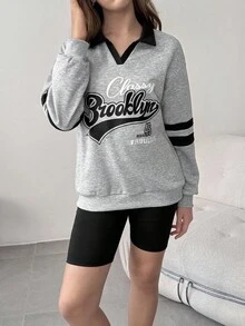 Teen Girl Casual Zip-Up Sweatshirt, Minimalist And Stylish For Daily Wear,Holiday,Summer,Travel Fall Winter - Light Grey - View 5