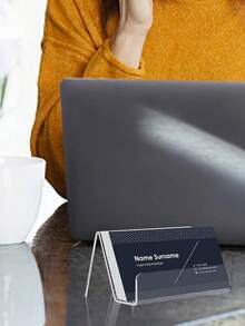 1pc Acrylic Business Card Holders On The Office Desk, Transparent Plastic Desktop Business Card Display Stand, Business Card Holder, Business Card Holder, Can Accommodate 30-50 Business Cards, Acrylic Business Card Display Rack - Multicolor - View 3