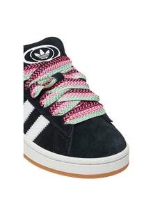 Adidas Campus Women's Casual Athletic Shoes Classic Retro Comfortable School Office Shopping Black JH7272 - 核心黑/亮粉/雲白 - 查看 5