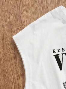 Manfinity Joysei Plus Size Men's Vintage Car Graphic Loose Fit Cropped Tank Top, Men's Summer Casual Sleeveless Shirt, Suitable As Friend Gift - White - View 3