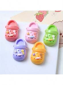 SHEIN 3/6/9/12pcs/Cartoon Slippers Accessories, Cute Decorative Plastic Oval Accessories Set, Fun Whiteboard And Office Accessories, Perfect For Home Decoration Gifts On Thanksgiving, Christmas, And Halloween