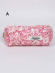 1 件别致碎花铅笔盒、文具袋、化妆包、桌面收纳袋、自然风格、返校、铅笔袋、书包 - 彩色 - 查看 19