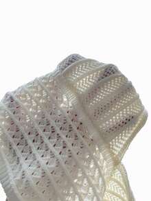 SHEIN MOD Solid Color V-Neck Halter Knit Top For Music Festival - White - View 6