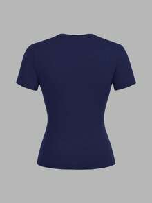 SHEIN EZwear 3 件套女士休闲圆领修身长袖 T 恤套装，适合夏季 - 彩色 - 查看 6