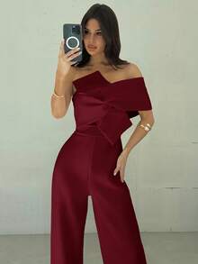 Mono modesto todo blanco para mujer, estilo "old money" casual de negocios para salir, diseño elegante con giro 3D sin mangas y espalda descubierta, adecuado para primavera, verano, otoño, invierno, festivales de música, vuelta al cole, vacaciones, ir al trabajo, aeropuerto - Granada - Ver 5