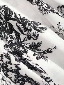 DAZY Ladies" V-Neck Batwing Sleeve Vacation Style Spring/Summer Dress Floral Sundress - Apricot - View 6