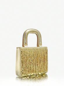 SHEIN SXY Borse da sera per signora, borse a mano, dorate, con paillettes, alla moda, di lusso, con nappe, luccicanti, adatte per cocktail festa, feste, balli, club, appuntamenti, compleanni, serate, cene di gala