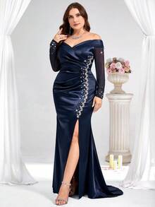 Coutiva Abito da sera formale taglie forti (molto decorato)