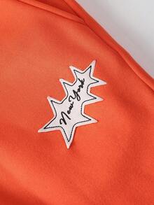 Manfinity EMRG Men's Letter & Star Print Drawstring Waist Pocket Loose Sweatpants - Burnt Orange - View 5