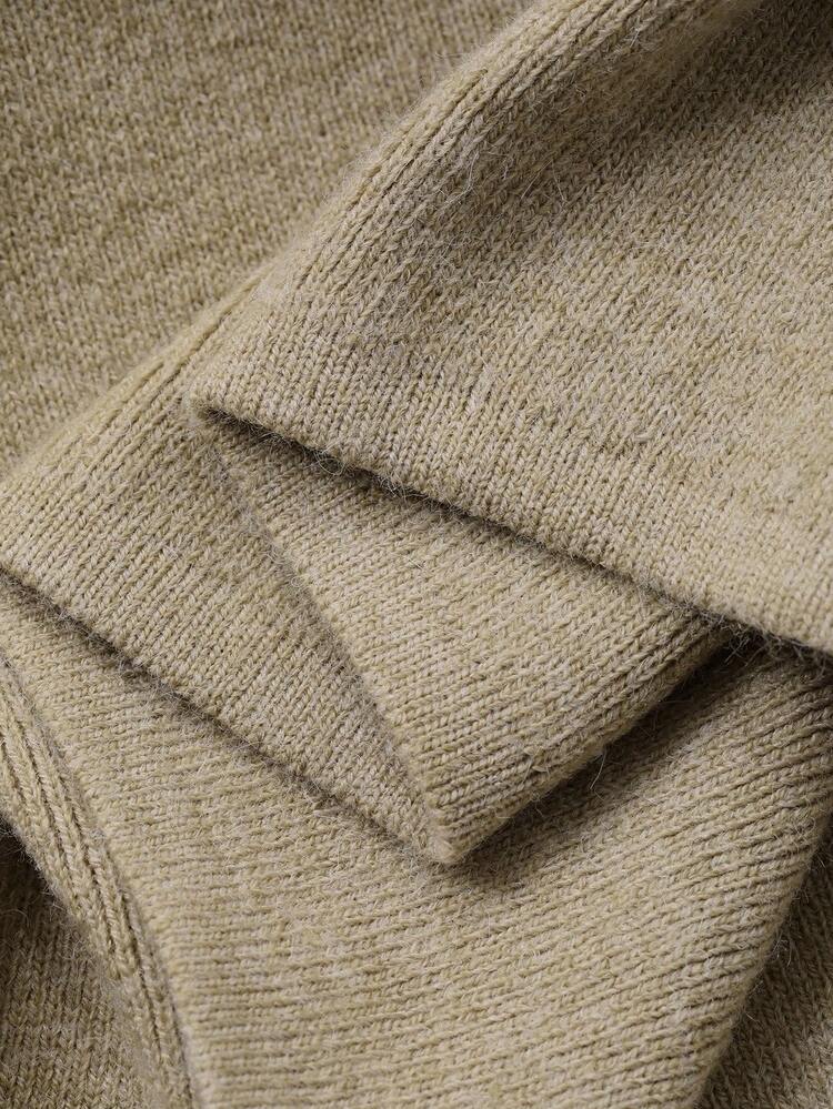 Women's Casual Solid Color Turtleneck Sweater Vest & Skirt 2-Piece Set, Autumn