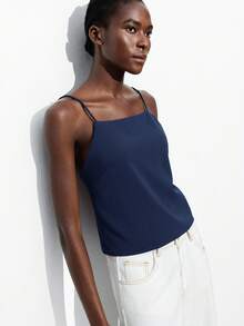 Maija Adjustable Spaghetti Strap Backless Bow Tie Camisole Top For Women, Elegant For Carnival, Party, Valentine's Day, Back To School, Music Festival, Formal Social, Commute, Spring/Summer St Patrick's Day Women Easter Summer Easter Women Party Top Beach Summer Holiday Beach Vacation Summer Going Out Graduation - Navy Blue - View 5