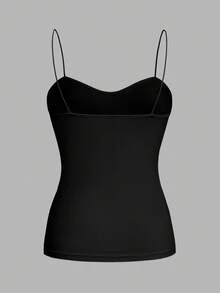 SHEIN EZwear 4pcs/Set Spaghetti Strap Fitted Camisole Tops, Suitable For Spring And Summer Back To School - Multicolor - View 6