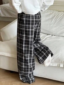 DAZY Teens/Youth Girls Casual Loose Plaid Pajamas/Loungewear, Autumn - Black - View 6