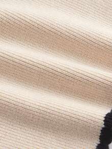 SHEIN MOD 立领双色千鸟格修身优雅短袖针织毛衣，冬季毛衣，叠穿毛衣，学院风毛衣，新年服装 - 彩色 - 查看 4