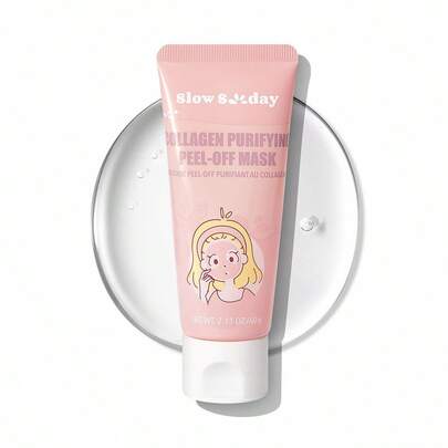 Mặt nạ lột Slow Sunday Collagen, mặt nạ dưỡng da, loại bỏ mụn đầu đen, làm sạch sâu, sản phẩm chăm sóc da Hàn Quốc, collagen, natri hyaluronate, làm sạch lỗ chân lông và tẩy tế bào chết nhẹ nhàng cho làn da mịn màng, rạng rỡ hơn, mỹ phẩm Hàn Quốc, phong cách Y2K, lý tưởng cho tiệc tùng, phù hợp cho mùa hè