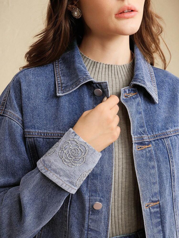 Fashionable Design Women's Blue Denim Jacket