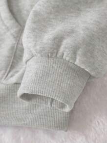 SHEIN 女式落肩连帽衫，休闲时尚，适合日常穿着、毕业典礼、教师、返校套头衫秋季 - 淺灰色 - 查看 4