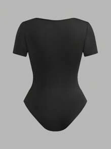 SHEIN EZwear 3 件套大码休闲简约方领短袖紧身衣，适合春夏季 - 彩色 - 查看 6