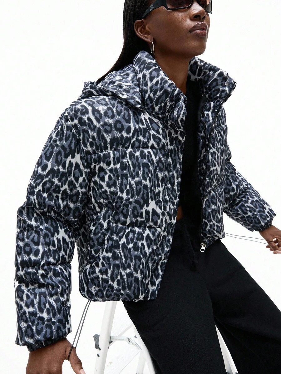 Aveloria GENKIRA New Fashionable Casual Elegant Minimalist Stand Collar Hooded Padded Coat, High-End Design Zipper Pockets Women Outerwear Fall Winter Cloth For Women - Black - View 1