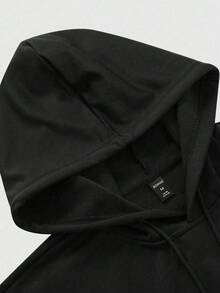 ROMWE MEN Street Life Men's Street Style Letter Print Casual Hoodie Sweatshirt, Autumn, Long Sleeve Top